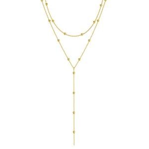 Gold Layered Lariat Y Necklace for Women
