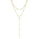 Gold Layered Lariat Y Necklace for Women