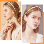 LYroo No-Slip Pearl Beaded Headbands 10 Pack