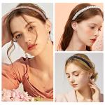 LYroo No-Slip Pearl Beaded Headbands 10 Pack
