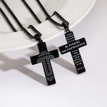 Men's Black Football Cross Necklace, Great Gift Idea