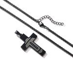 Men's Black Football Cross Necklace, Great Gift Idea