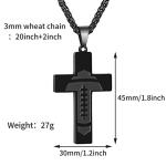 Men's Black Football Cross Necklace, Great Gift Idea