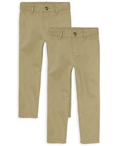 Boys' Stretch Chino Pants 2-Pack, Flax
