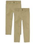 Boys' Stretch Chino Pants 2-Pack, Flax