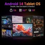 POWMUS 14" Android Tablet with 256GB Storage