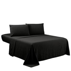 Luxury Black Queen Sheets Set - 4 Pieces