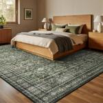 Lofus Green 8x10 Washable Area Rug