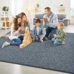 Modern 3x5 Memory Foam Area Rugs - Dark Blue