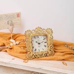 NIKKY HOME Vintage Pewter Desk Clock - Yellow