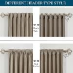 Taupe 108-Inch Velvet Blackout Curtains, 2 Panels