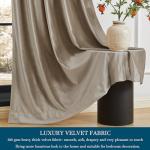 Taupe 108-Inch Velvet Blackout Curtains, 2 Panels