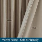 Taupe 108-Inch Velvet Blackout Curtains, 2 Panels