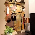 Hexagon Mirror Wall Stickers - 12PCS Decorative Tiles