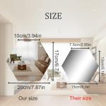 Hexagon Mirror Wall Stickers - 12PCS Decorative Tiles