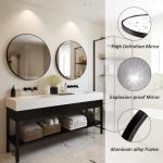Sunniry 24-Inch Black Round Wall Mirror