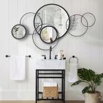 Uaeoo Large Round Decorative Wall Mirror 45"x25.5