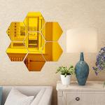 Hexagon Mirror Wall Stickers - 12PCS Decorative Tiles