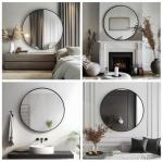 Sunniry 24-Inch Black Round Wall Mirror