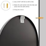 Sunniry 24-Inch Black Round Wall Mirror