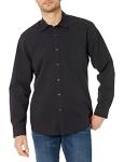 Men's Regular-Fit Long-Sleeve Casual Black Shirt