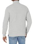 Men's Light Grey Quarter-Zip Rib Sweater