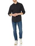 Men's Regular-Fit Long-Sleeve Casual Black Shirt