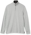 Men's Light Grey Quarter-Zip Rib Sweater