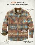 Men's Heavyweight Cotton Flannel Shirt - Desert Oasis