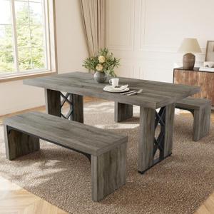 3-Piece Dining Table Set for 6-8 People