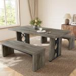 3-Piece Dining Table Set for 6-8 People
