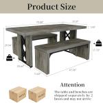 3-Piece Dining Table Set for 6-8 People