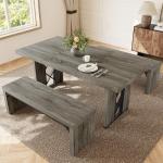 3-Piece Dining Table Set for 6-8 People