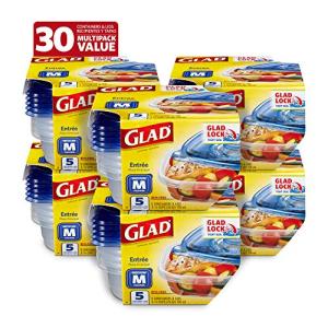 Glad 25 Oz Medium Square Food Storage Containers - 5 Pack