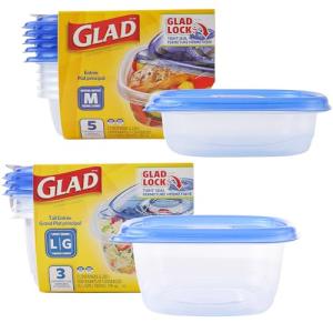 Glad Gladware Food Storage Containers Bundle - 8 Pack