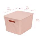 Stackable Pink Storage Baskets with Lids - Set of 4