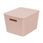 Stackable Pink Storage Baskets with Lids - Set of 4