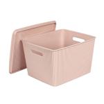 Stackable Pink Storage Baskets with Lids - Set of 4