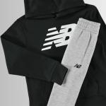 New Balance Boys' Black and Grey Hoodie Jogger Set