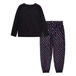 Hurley Girls' Black and Pink Heart Pajama Set