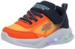 Skechers Toddler Meteor-Lights Sneaker, Navy/Orange