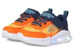 Skechers Toddler Meteor-Lights Sneaker, Navy/Orange