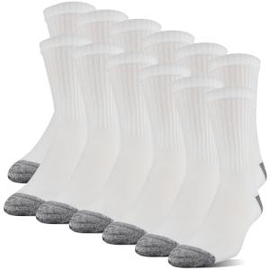 Gildan Men's Mid-Crew Socks, 12-Pack, White