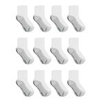 Hanes Boys Extra Durable White Ankle Socks, 12 Pack