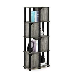 Furinno Brahms 5-Tier Storage Shelf, Oak/Black