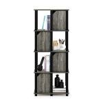 Furinno Brahms 5-Tier Storage Shelf, Oak/Black