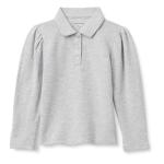 Girls' Long Sleeve Polo Shirt - Light Grey Heather