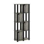 Furinno Brahms 5-Tier Storage Shelf, Oak/Black