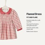 Sofia Grainge Toddler Girls' Flannel Dress, Ivory Red
