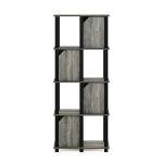 Furinno Brahms 5-Tier Storage Shelf, Oak/Black